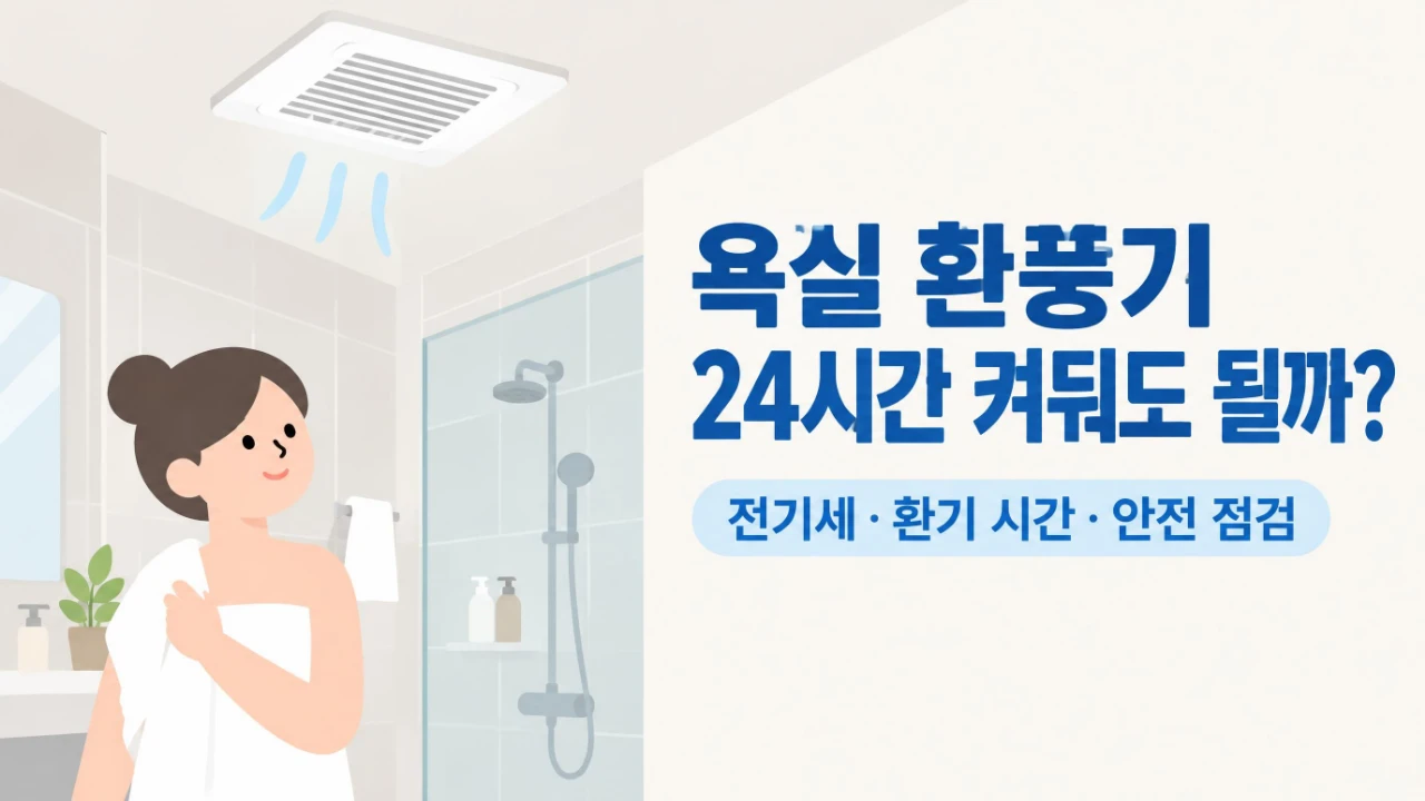 욕실 환풍기를 24시간 켜두어도 되는지 알아보기 위한 아파트 욕실 천장 환풍기 이미지